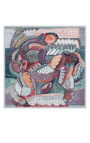 100% Silk Abstract Scarf