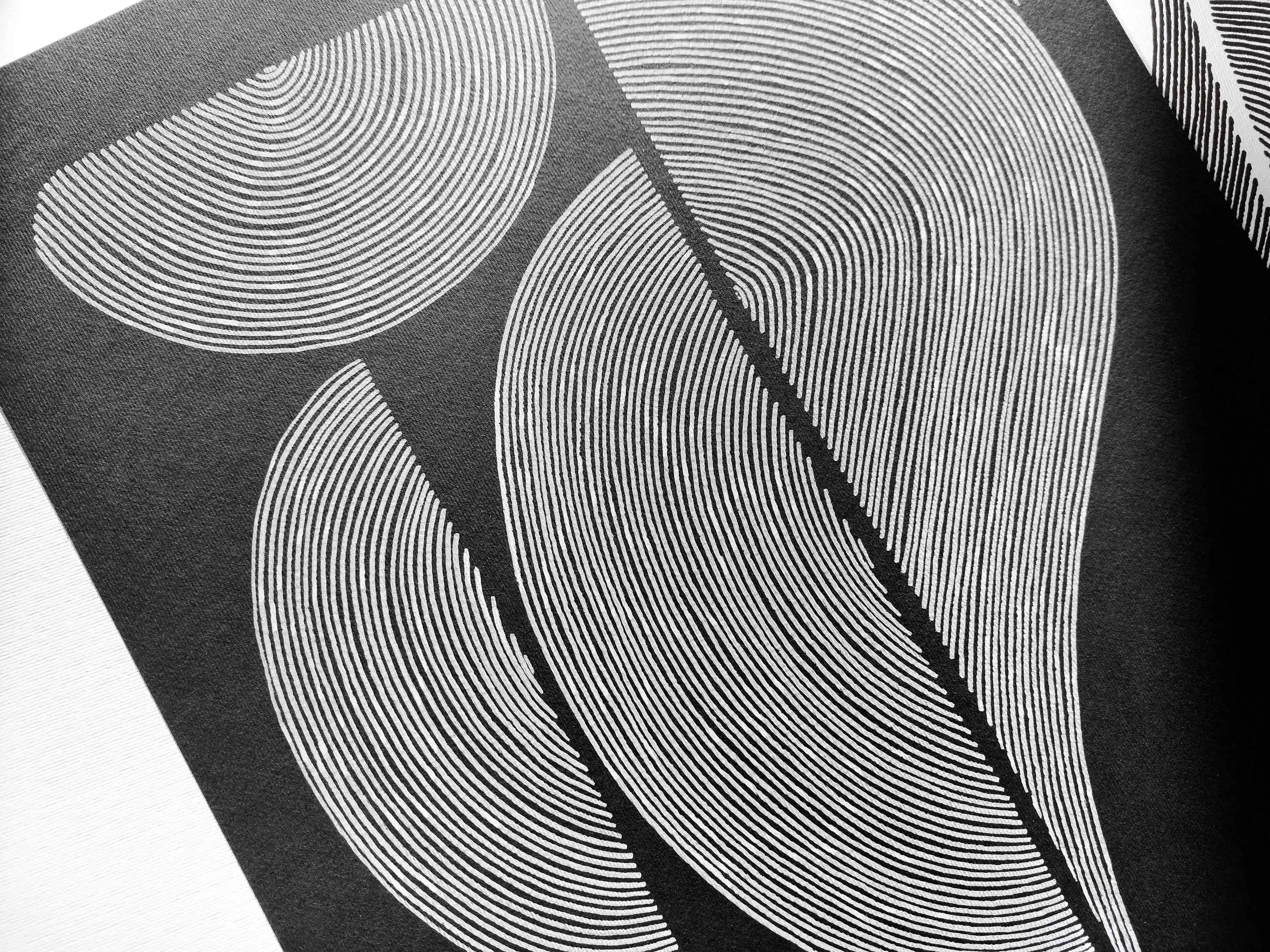 №11 Black and white geometric abstract line shapes artwork for New home gift UNFRAMED