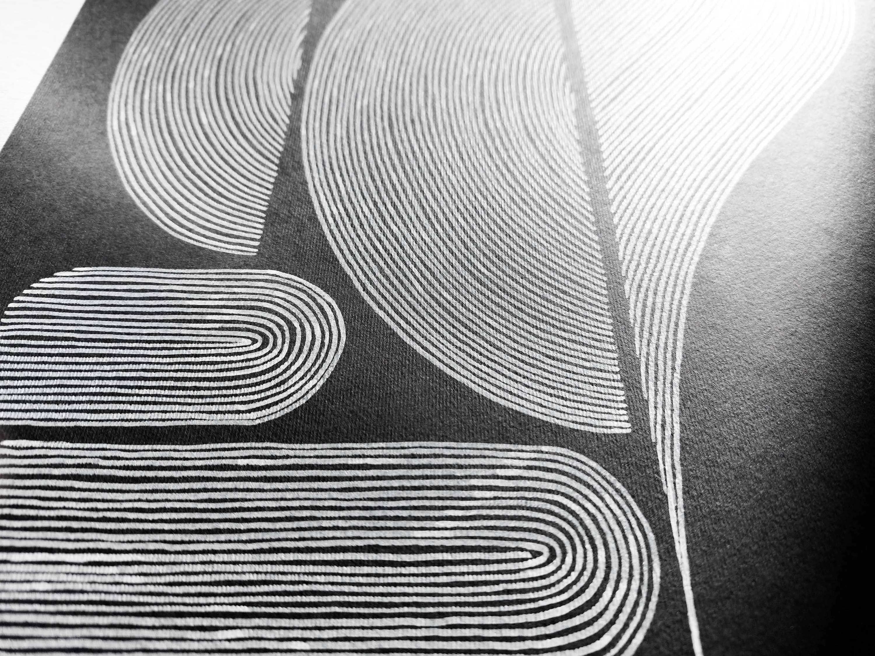 №11 Black and white geometric abstract line shapes artwork for New home gift UNFRAMED