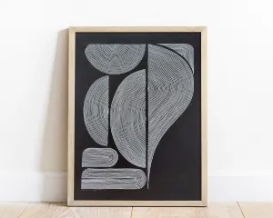 №11 Black and white geometric abstract line shapes artwork for New home gift UNFRAMED