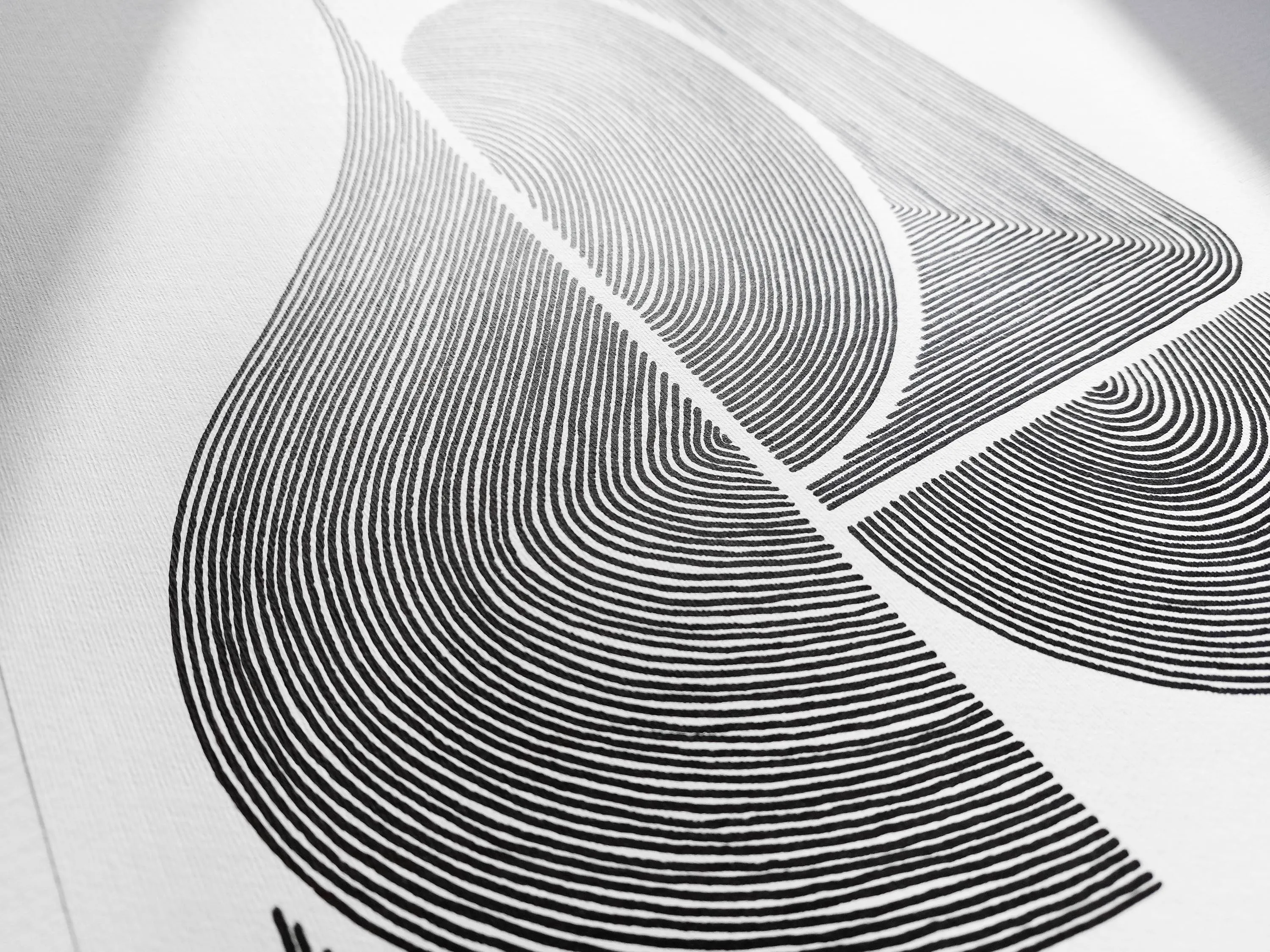 №12 White and black geometric abstract line shapes artwork for New home gift UNFRAMED