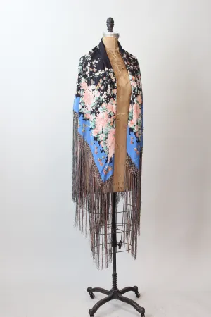 1920s SILK PONGEE piano BUTTERFLY fringe silk scarf | new spring 1920s SILK PONGEE piano BUTTERFLY fringe silk scarf | new spring