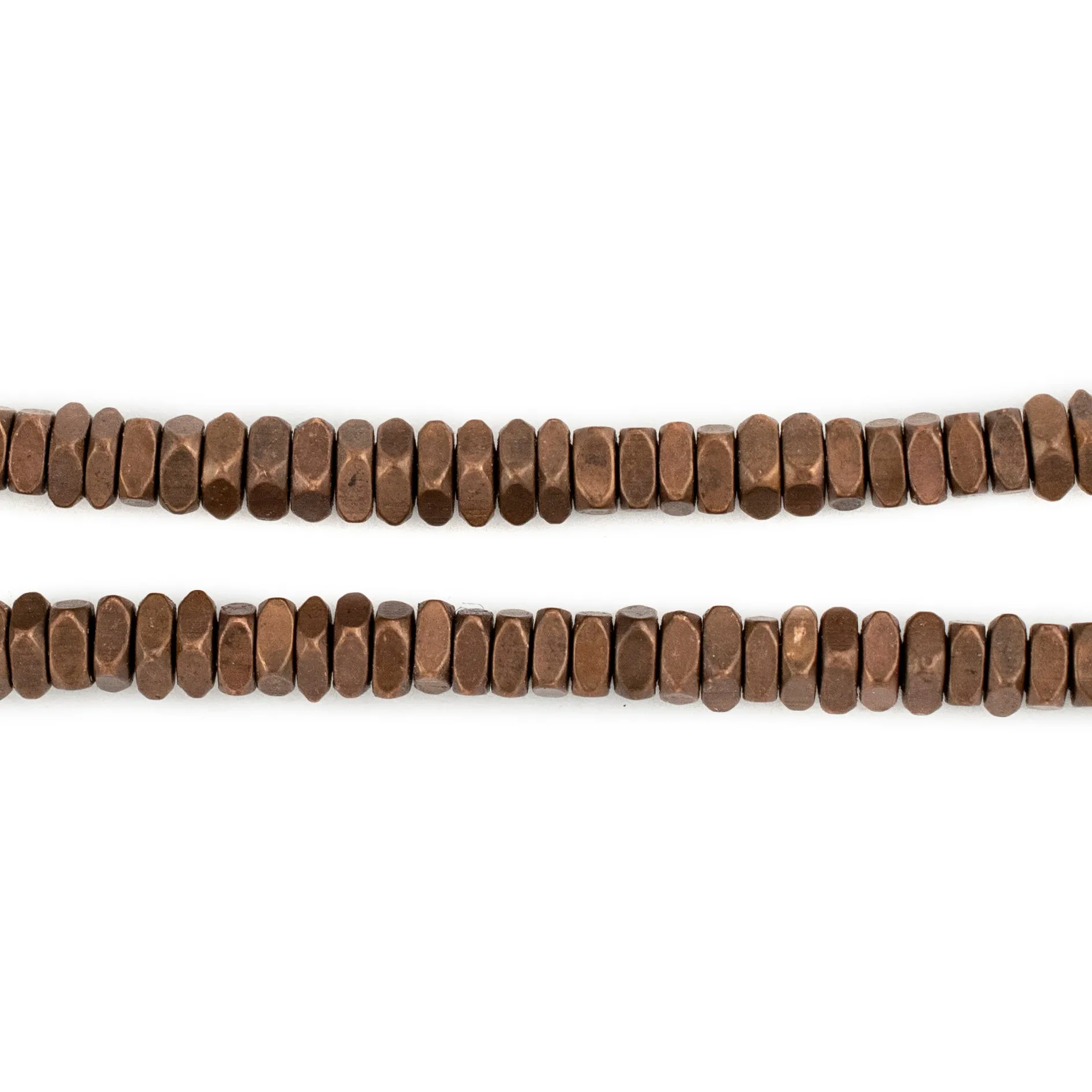 Antiqued Copper Faceted Square Beads (4mm)