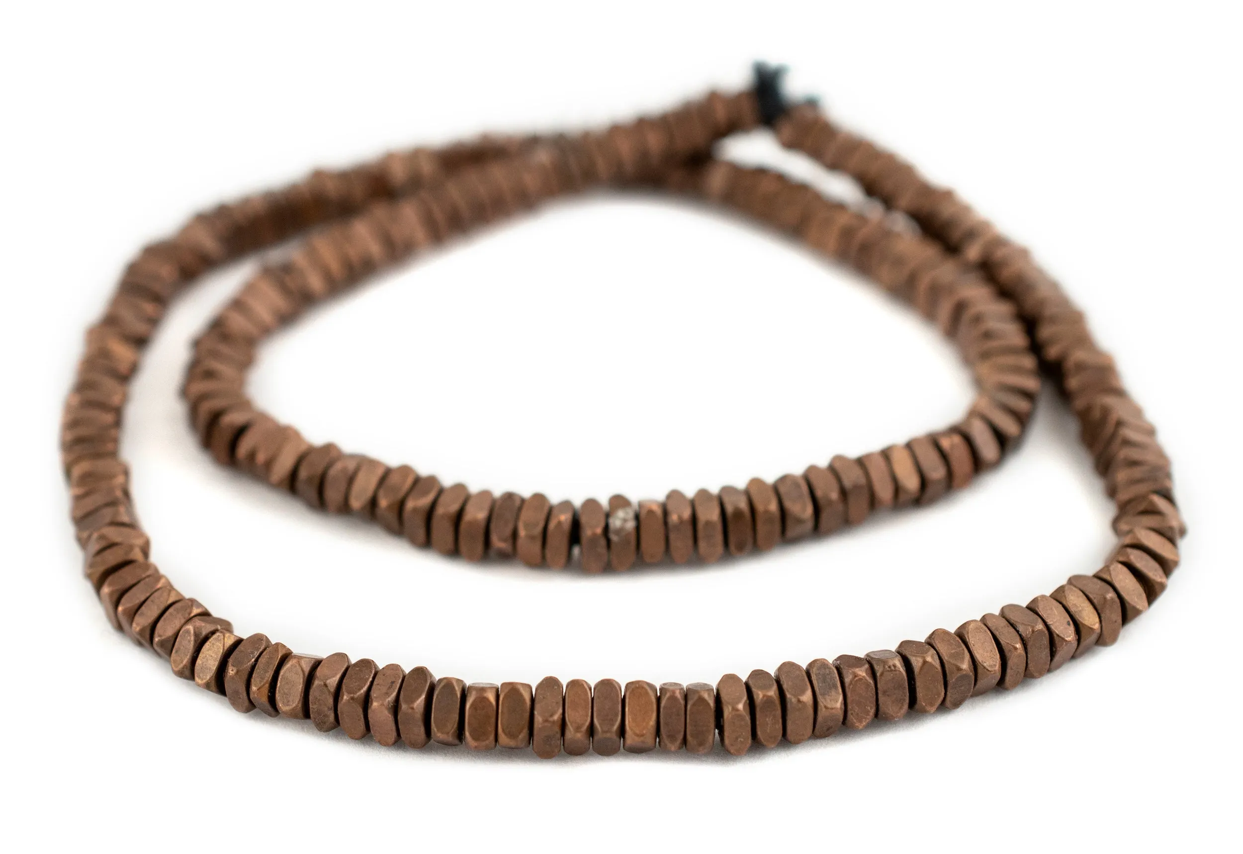 Antiqued Copper Faceted Square Beads (4mm)