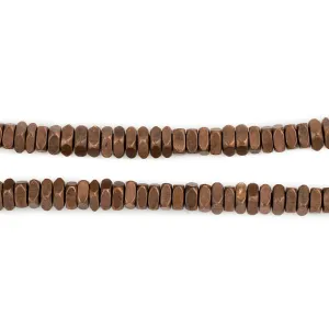 Antiqued Copper Faceted Square Beads (4mm)