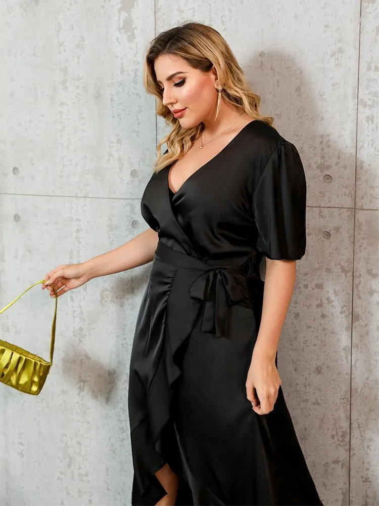 Belted Waist Long Dress