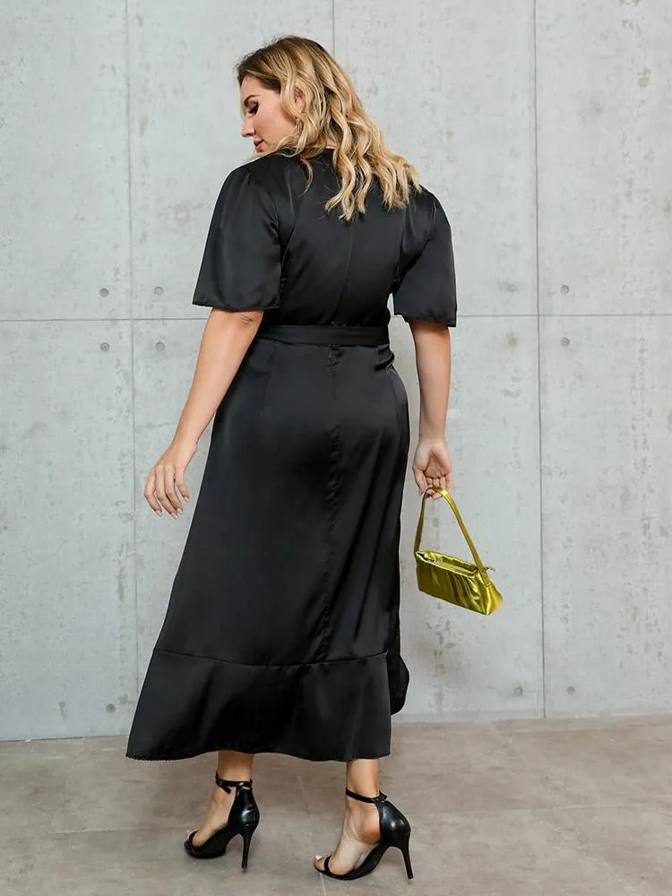 Belted Waist Long Dress