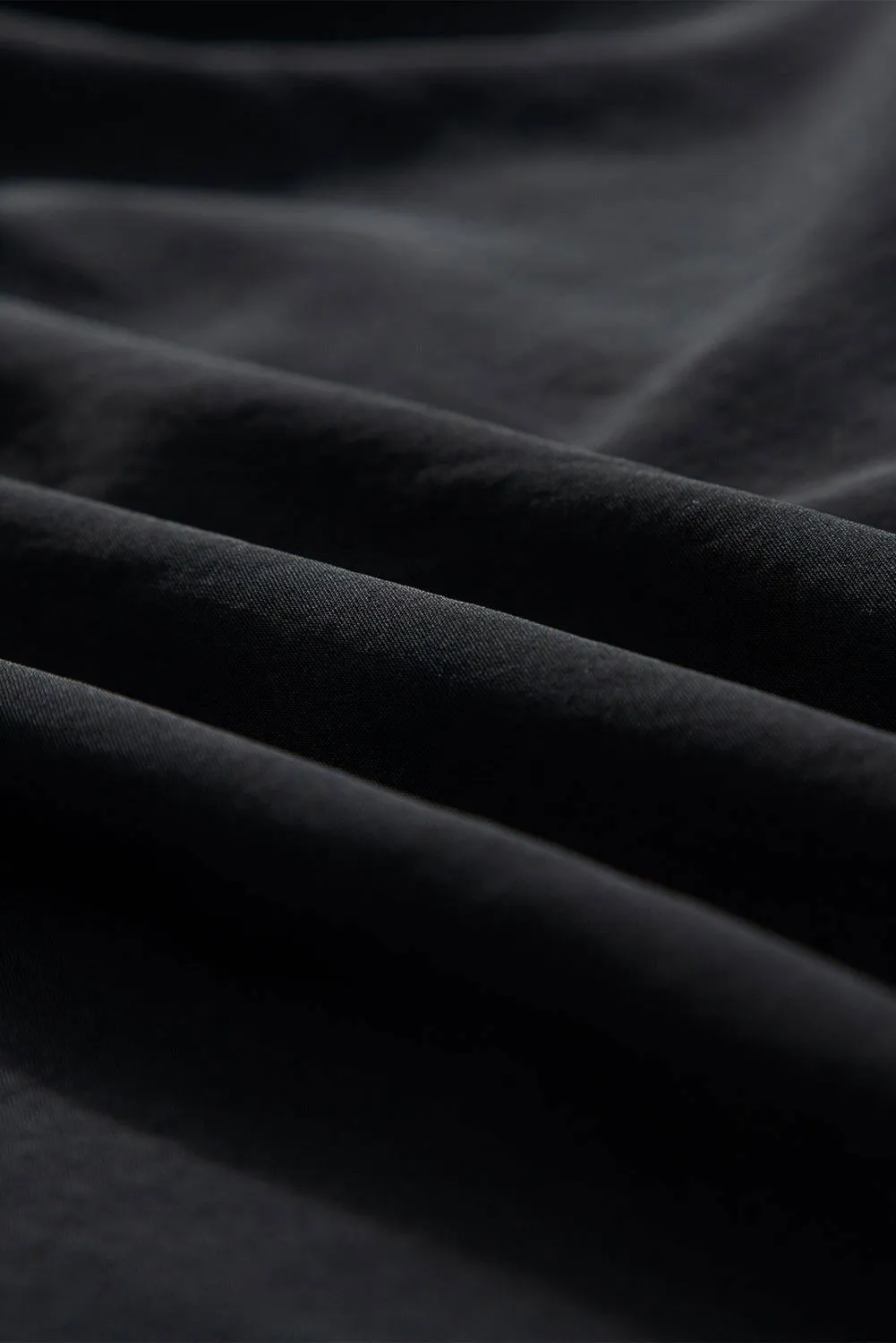 Black Smocked Button Pocketed Spaghetti Strap Maxi Dress