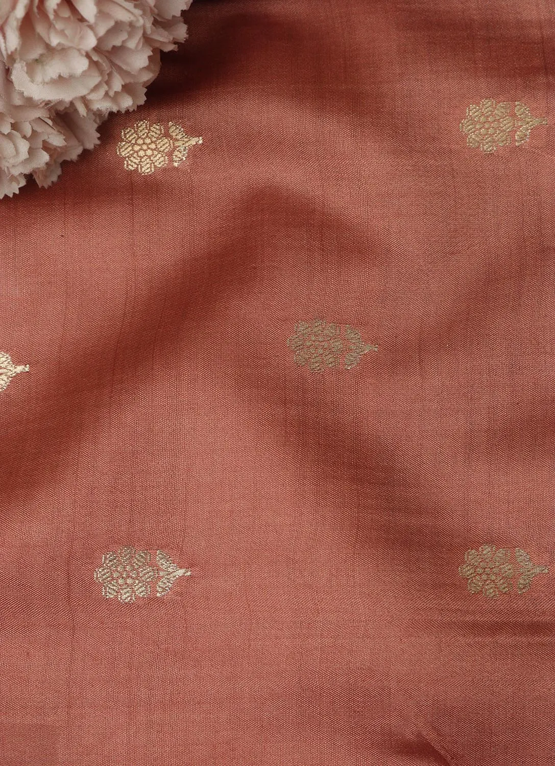 Brown Banarasi Handloom Chiniya Silk Fabric ( 2.5 Mtr )