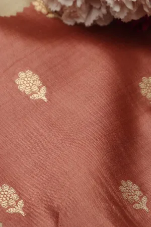 Brown Banarasi Handloom Chiniya Silk Fabric ( 2.5 Mtr )