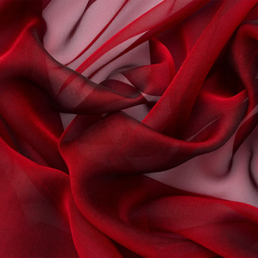 Burgundy Shot Silk Chiffon
