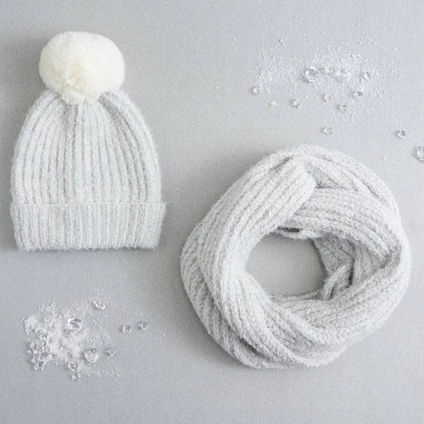 Chenille Knit Scarf - Gray