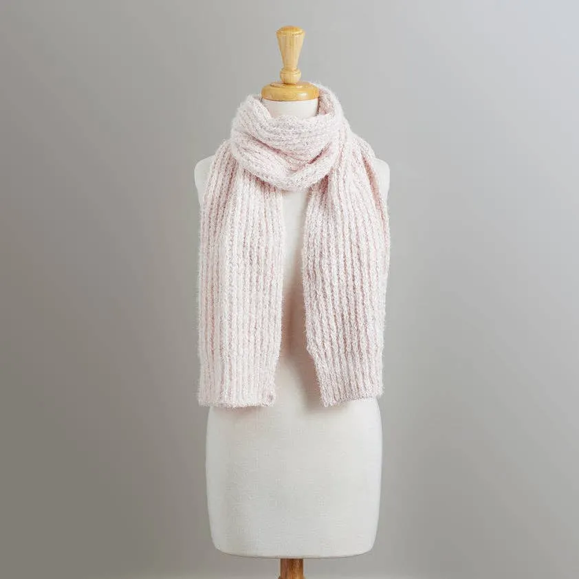 Chenille Knit Scarf - Pink