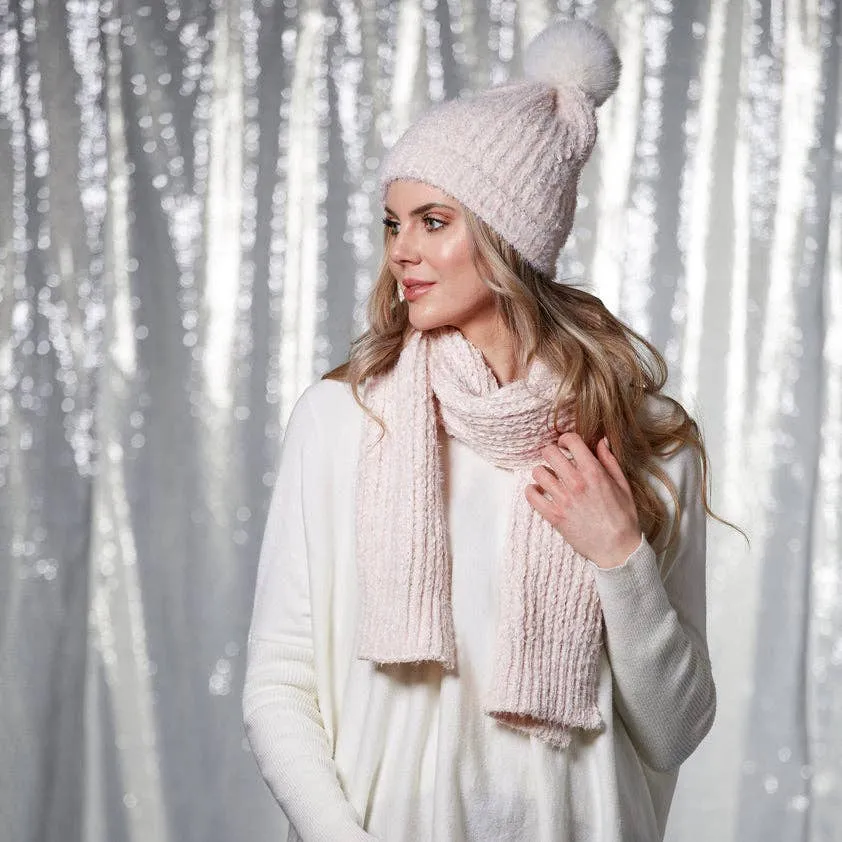 Chenille Knit Scarf - Pink