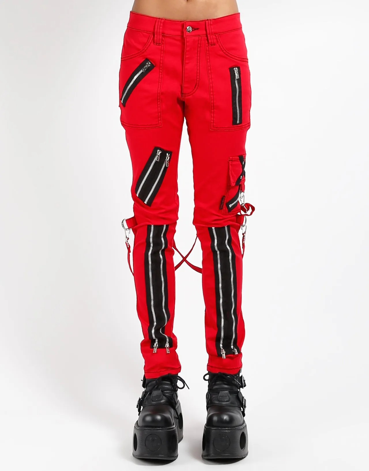 CLASSIC SLIM LEG BONDAGE PANT RED