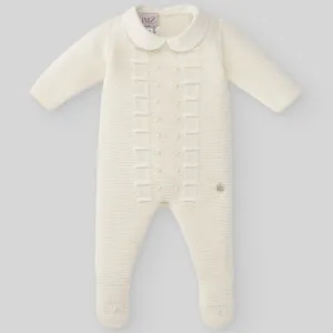 Cream Knit Footie
