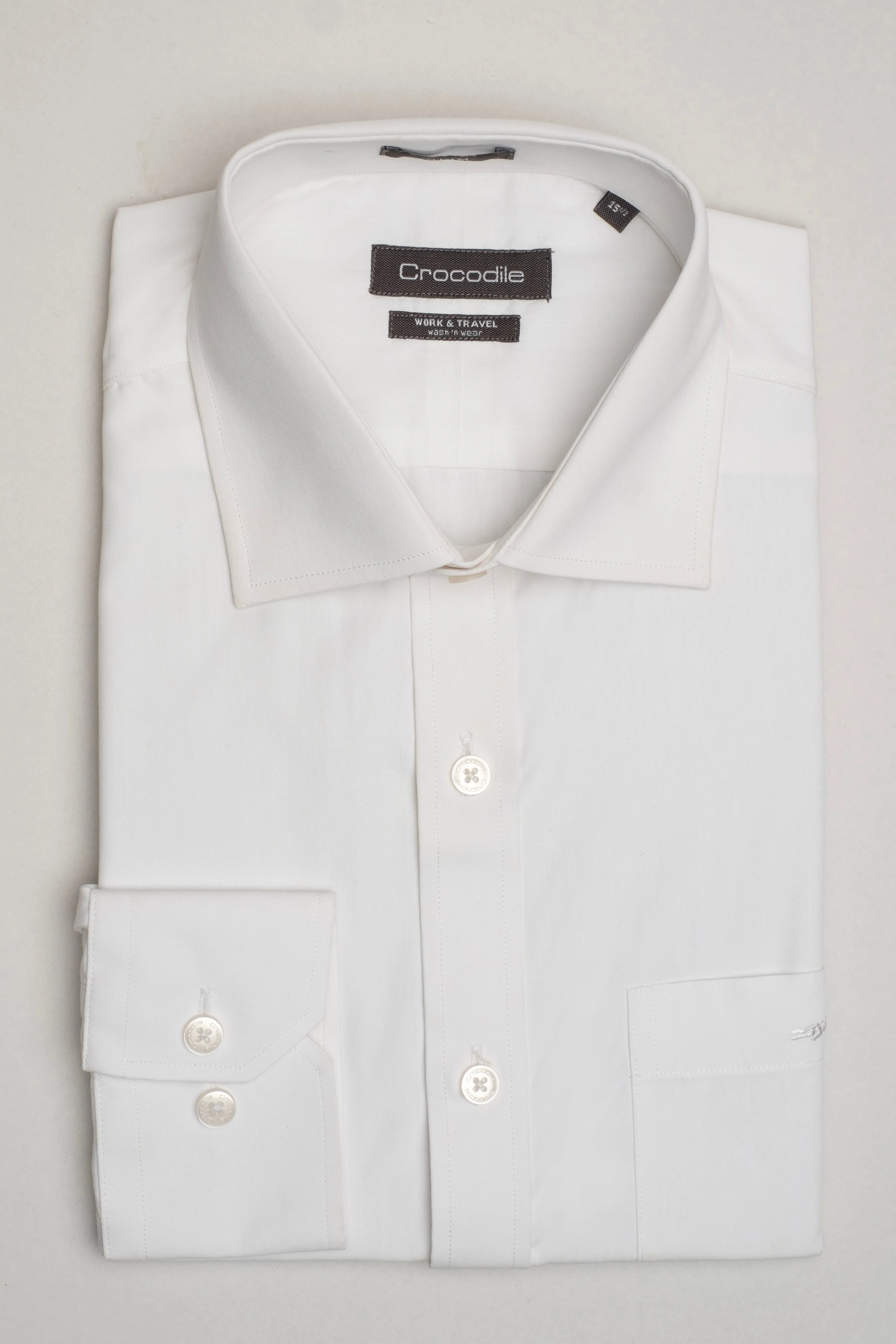 Crocodile Plain Slim Fit-White