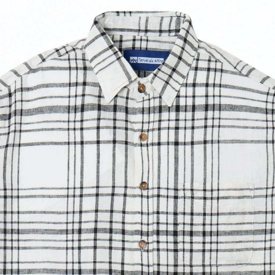 Day to Day Linen Short Sleeve - White Black