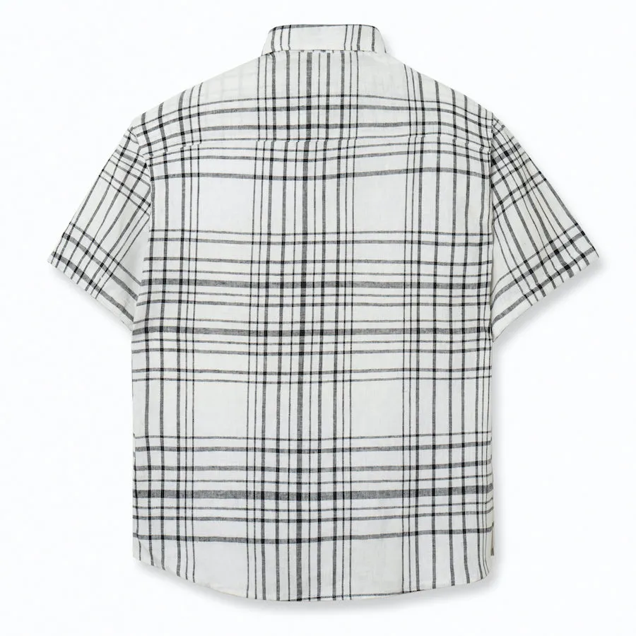 Day to Day Linen Short Sleeve - White Black