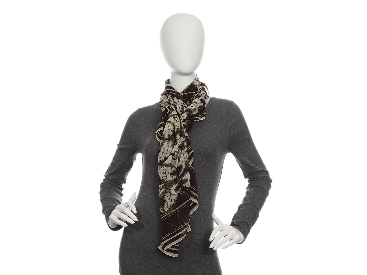 Dolce & Gabbana Brown and Cream Print Shawl