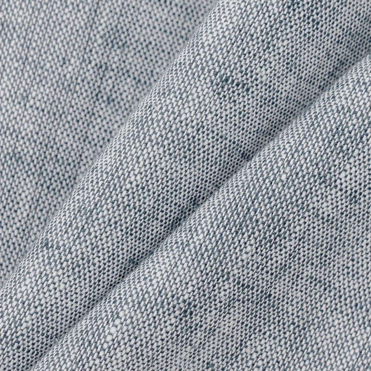 DTD Linen Band Collar Long Sleeve - Grey