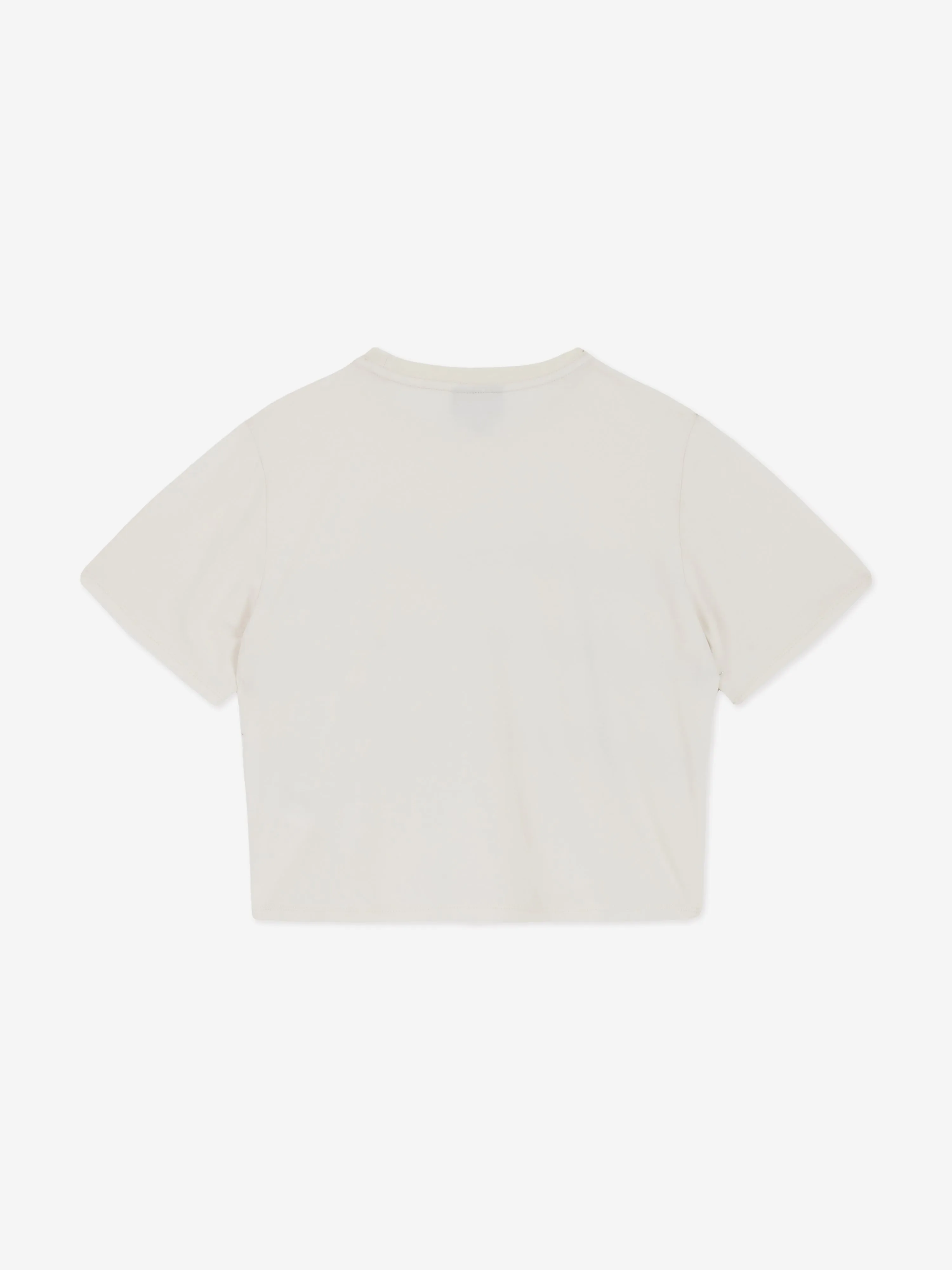 EA7 Emporio Armani Girls Striped Logo T-Shirt in Beige