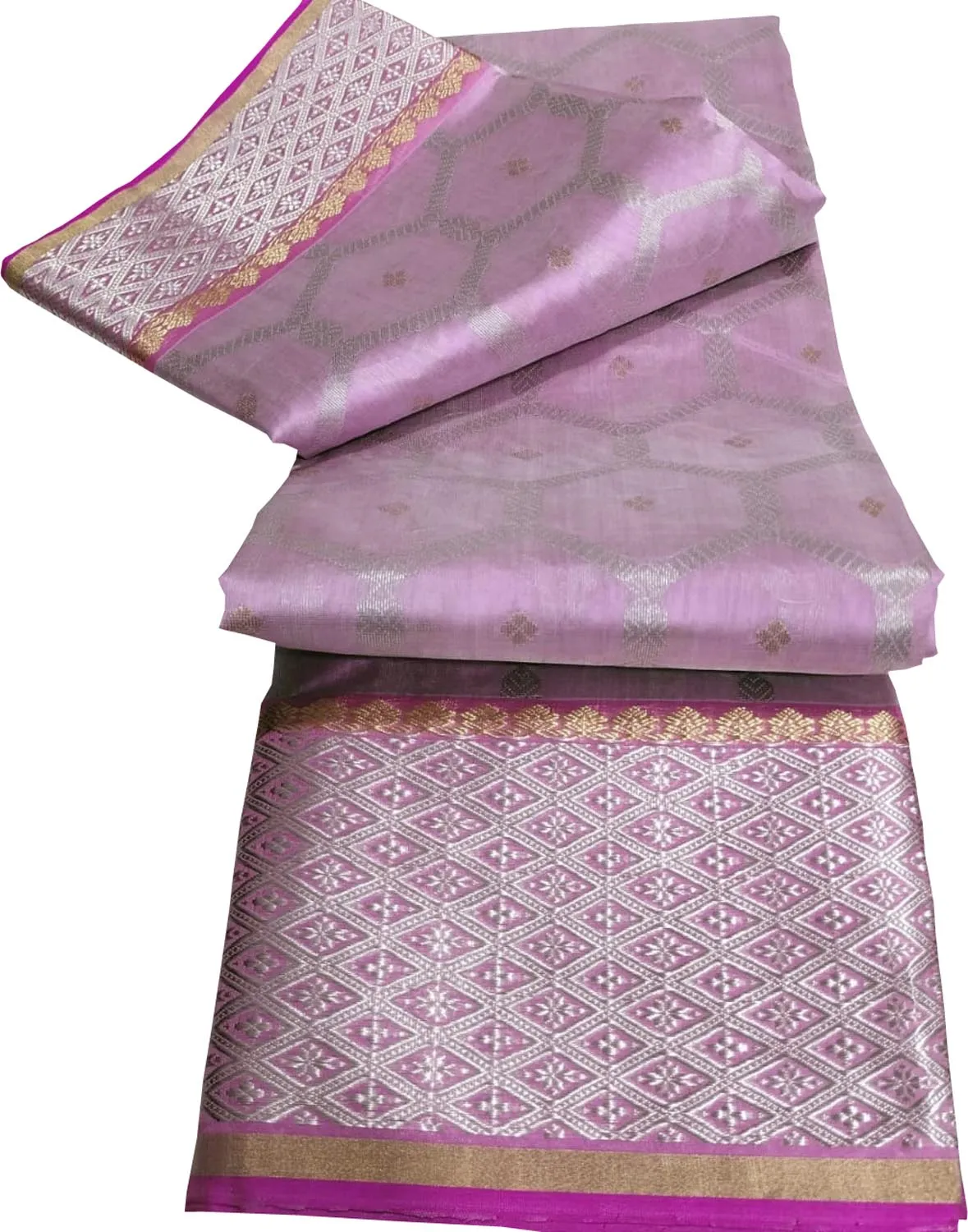 Elegant Pink Chanderi Handloom Pure Silk Saree: A Timeless Classic