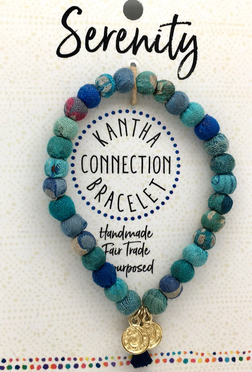Fair Trade Recycled Kantha Connection Affirmation Bracelets