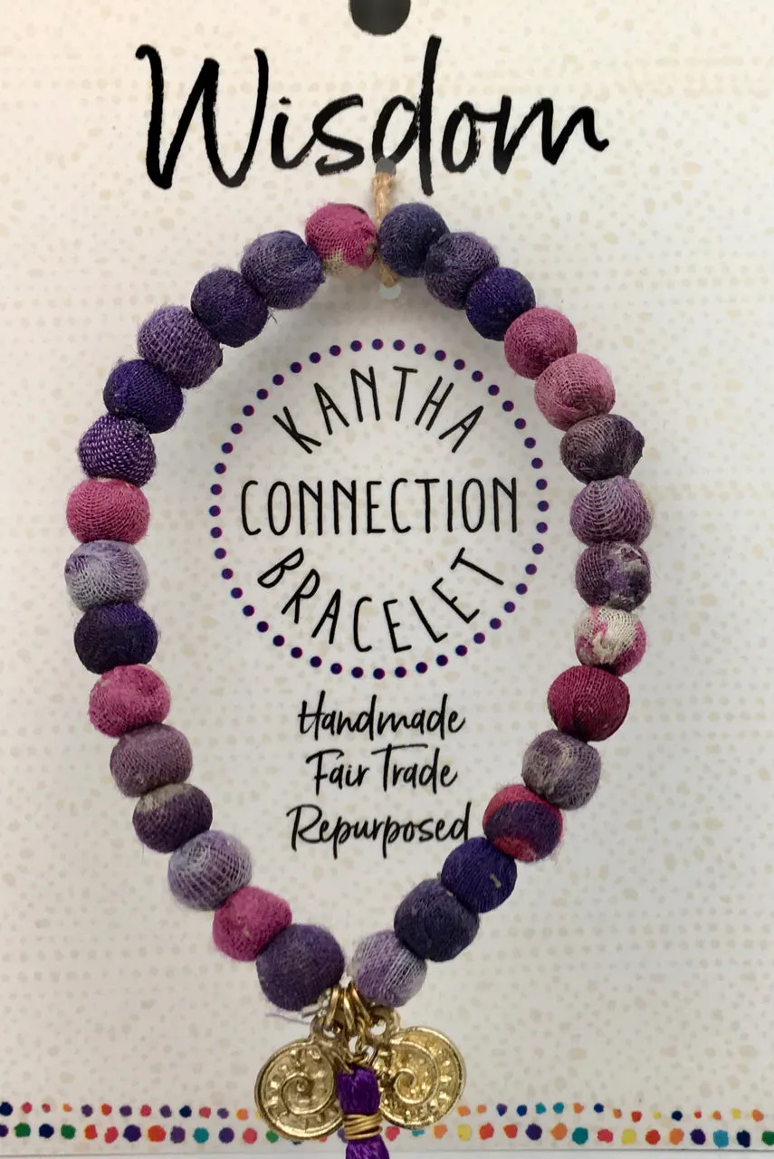 Fair Trade Recycled Kantha Connection Affirmation Bracelets