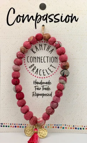 Fair Trade Recycled Kantha Connection Affirmation Bracelets