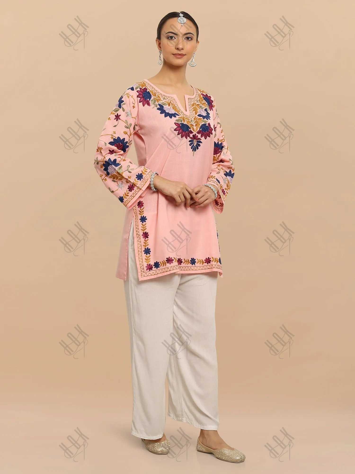 Falak Kashmiri Short Kurta - Pink
