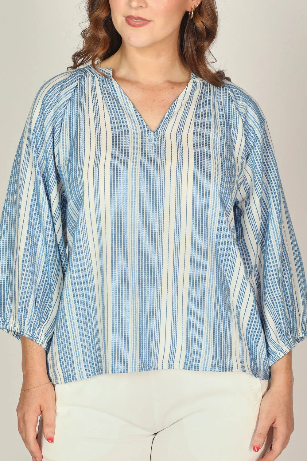Finch Blouse in Azure Elegance