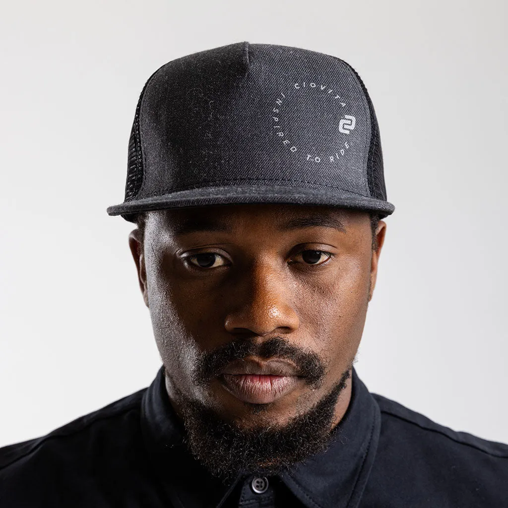 Flat Peak Trucker Cap (Grey Melange)