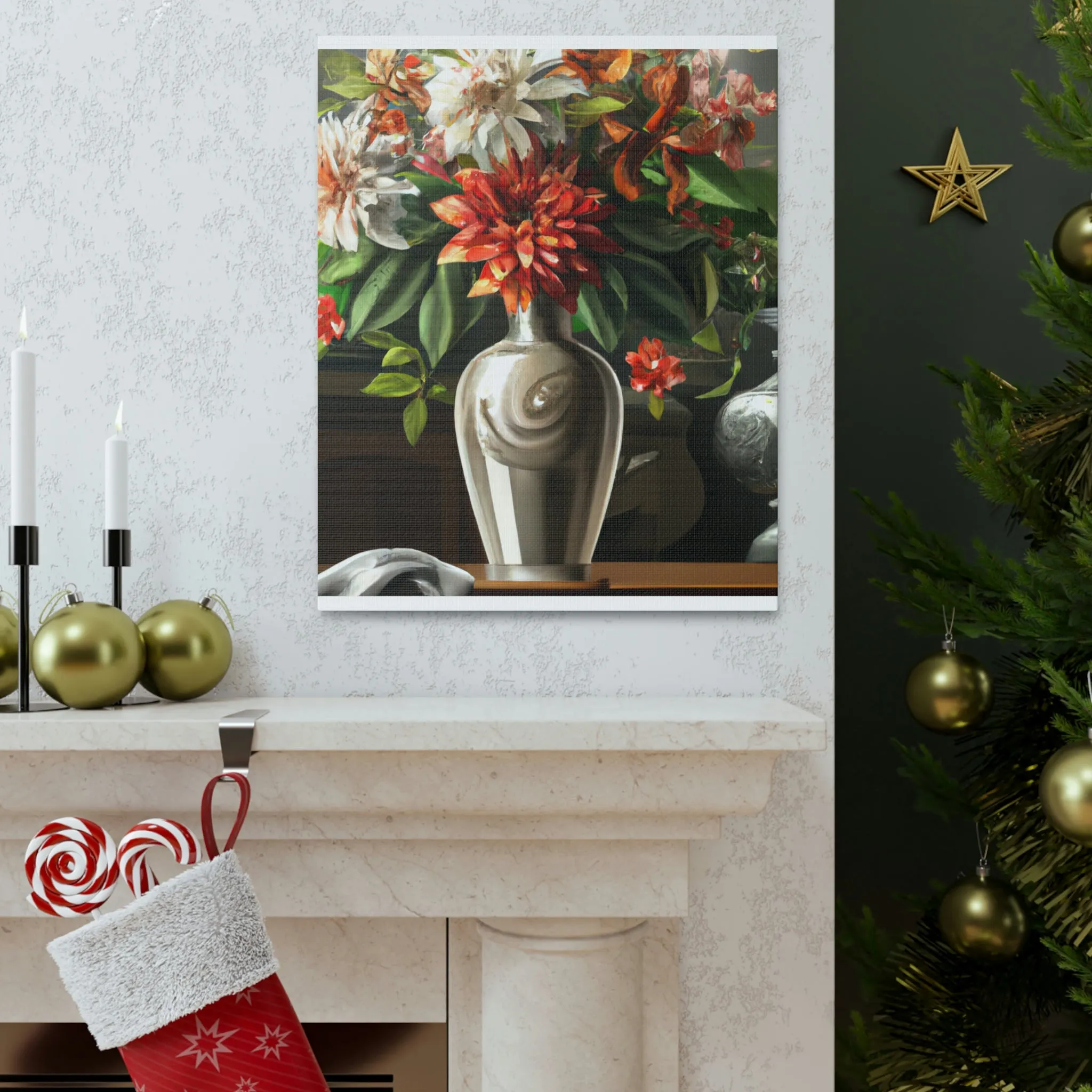 Floral Soiree Scene - Canvas
