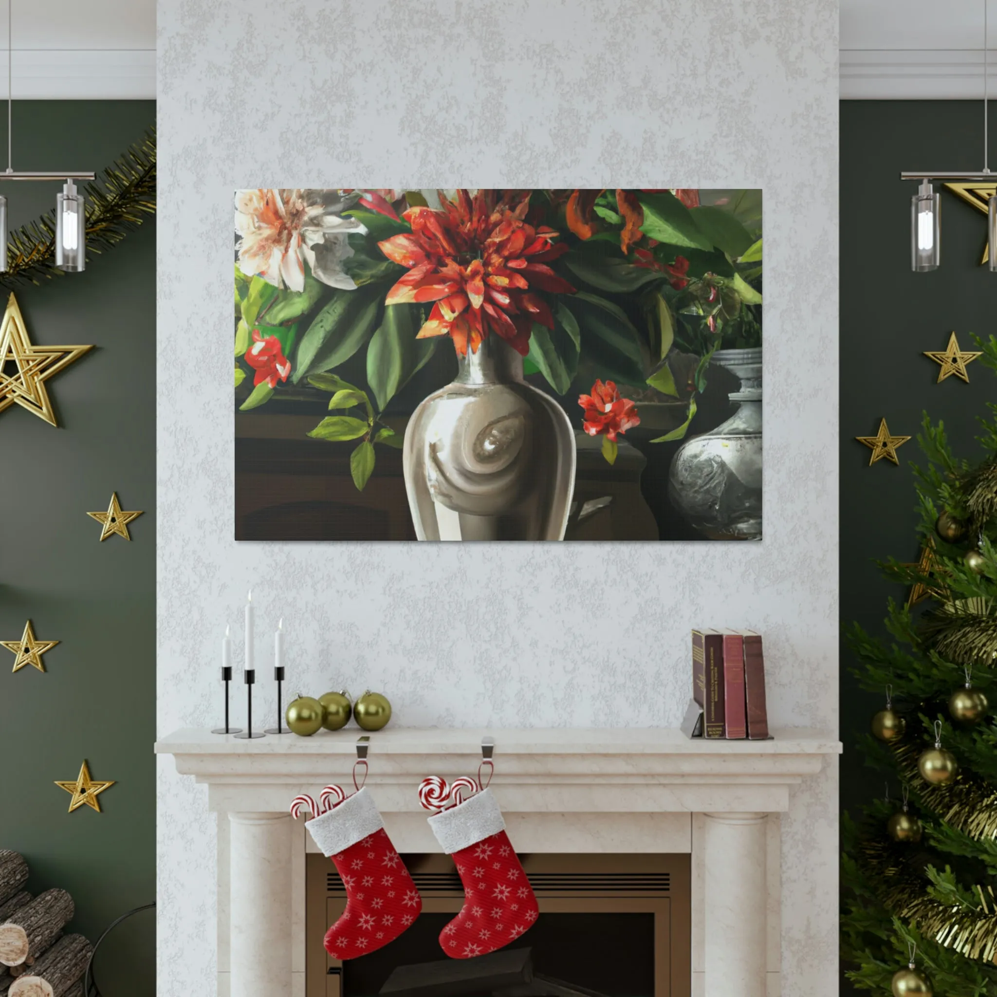 Floral Soiree Scene - Canvas
