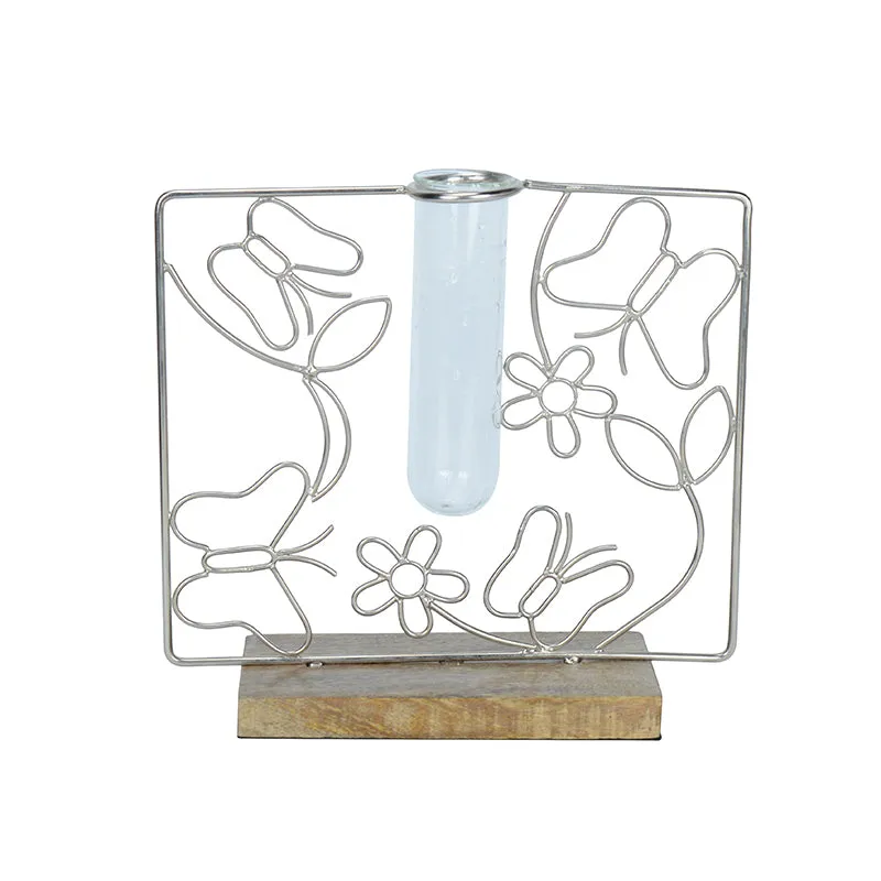 Floro Bask Test Tube Planter - Silver