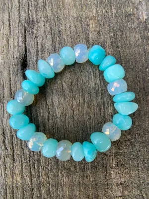 Glimmering Natural Stone & Glass Faceted Bracelet