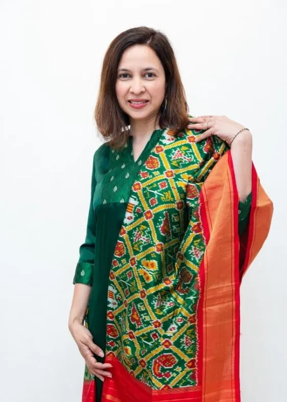 Green Silk Ikat Dupatta