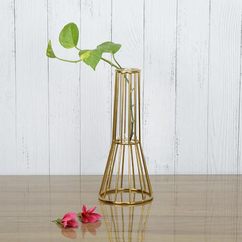Iara Test Tube Planter - Gold