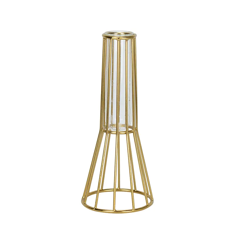 Iara Test Tube Planter - Gold