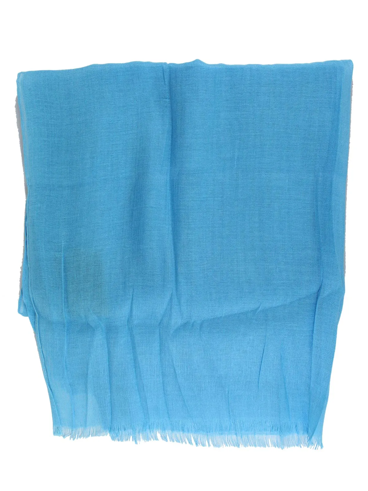 Kiton Linen Scarf Solid Aqua Blue - Luxury Shawl SALE
