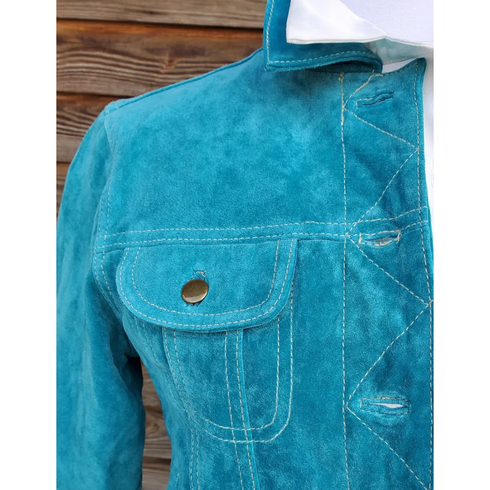 Ladies Suede Turquoise Jacket