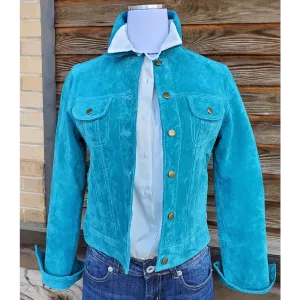 Ladies Suede Turquoise Jacket