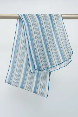 Large Silk Scarf, Sand Stripe Large Silk Scarf, Sand Stripe