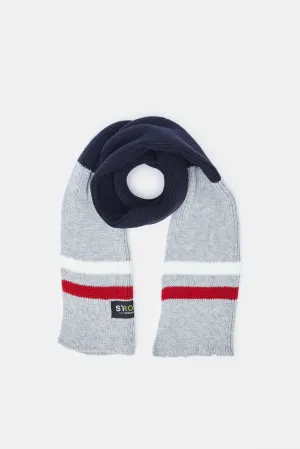 Men Grey Striped Weighted Scarf