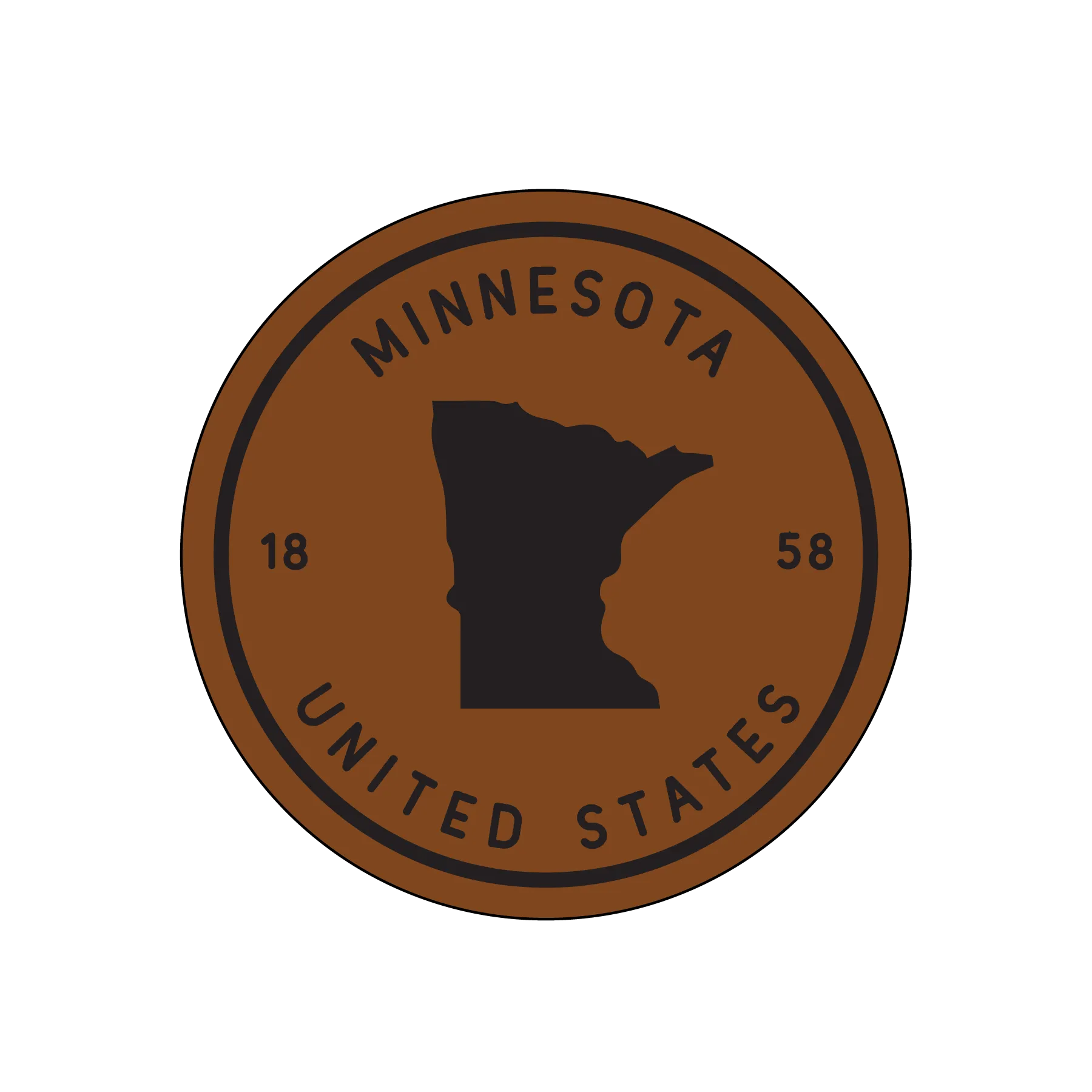 Minnesota State Silhouette Leather Coaster