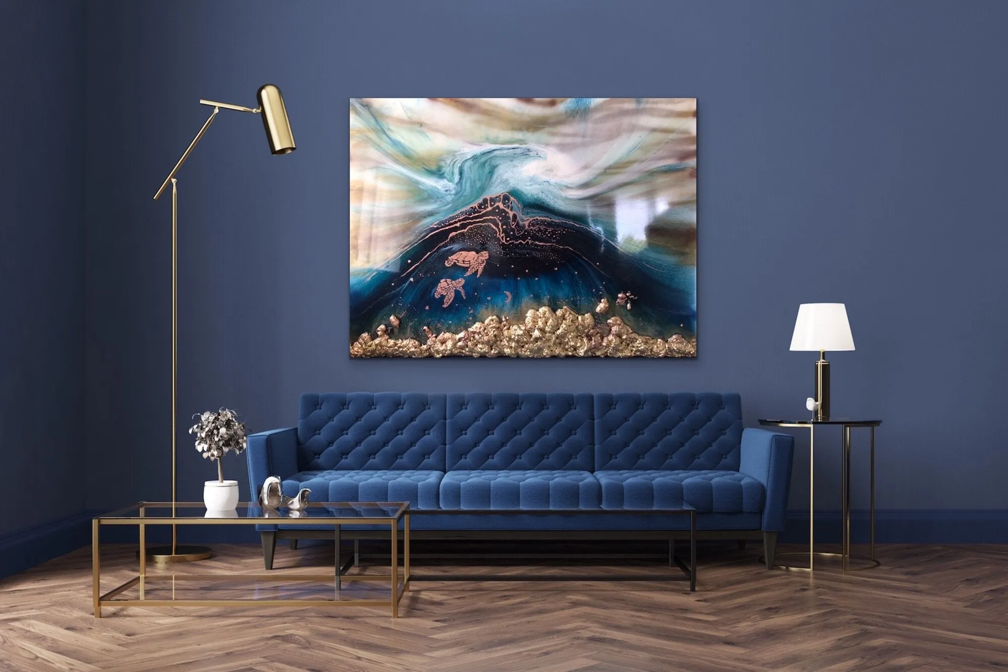 Oblivion Turtles. Abstract Seascape. Limited Edition Print