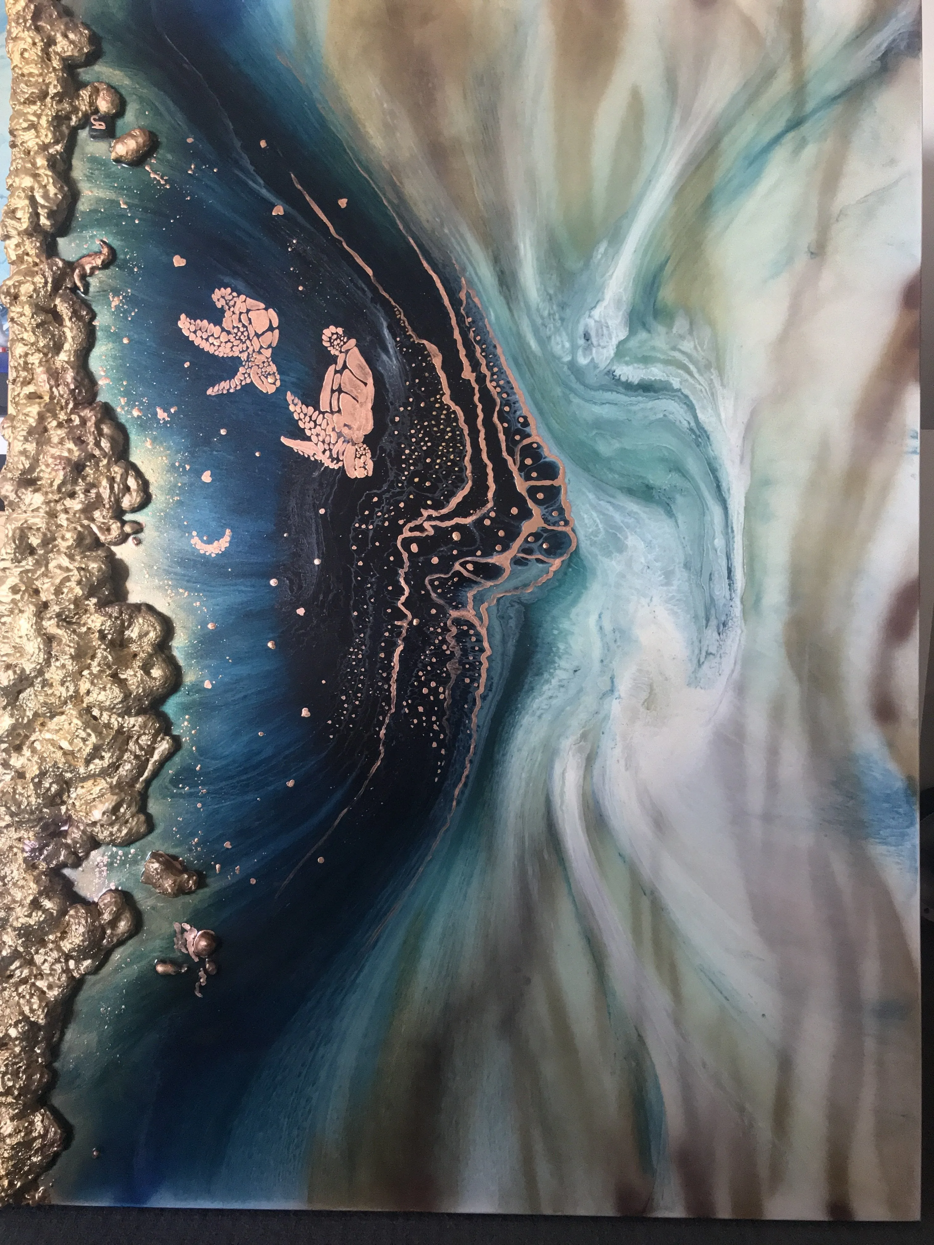 Oblivion Turtles. Abstract Seascape. Limited Edition Print
