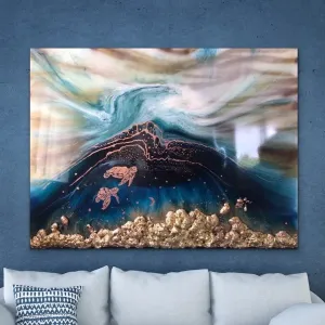 Oblivion Turtles. Abstract Seascape. Limited Edition Print