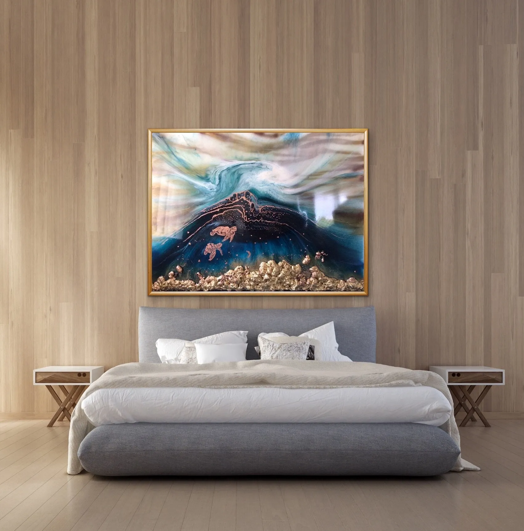 Oblivion Turtles. Abstract Seascape. Limited Edition Print